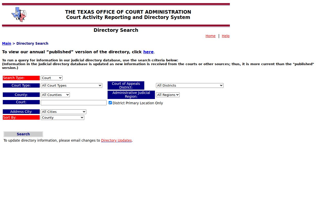 Runnels County municipal warrant court directory fields